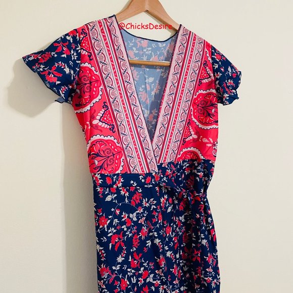2021 Hot Pick - Gypsy V-neck Maxi Printed Dress - Picture 8 of 14
